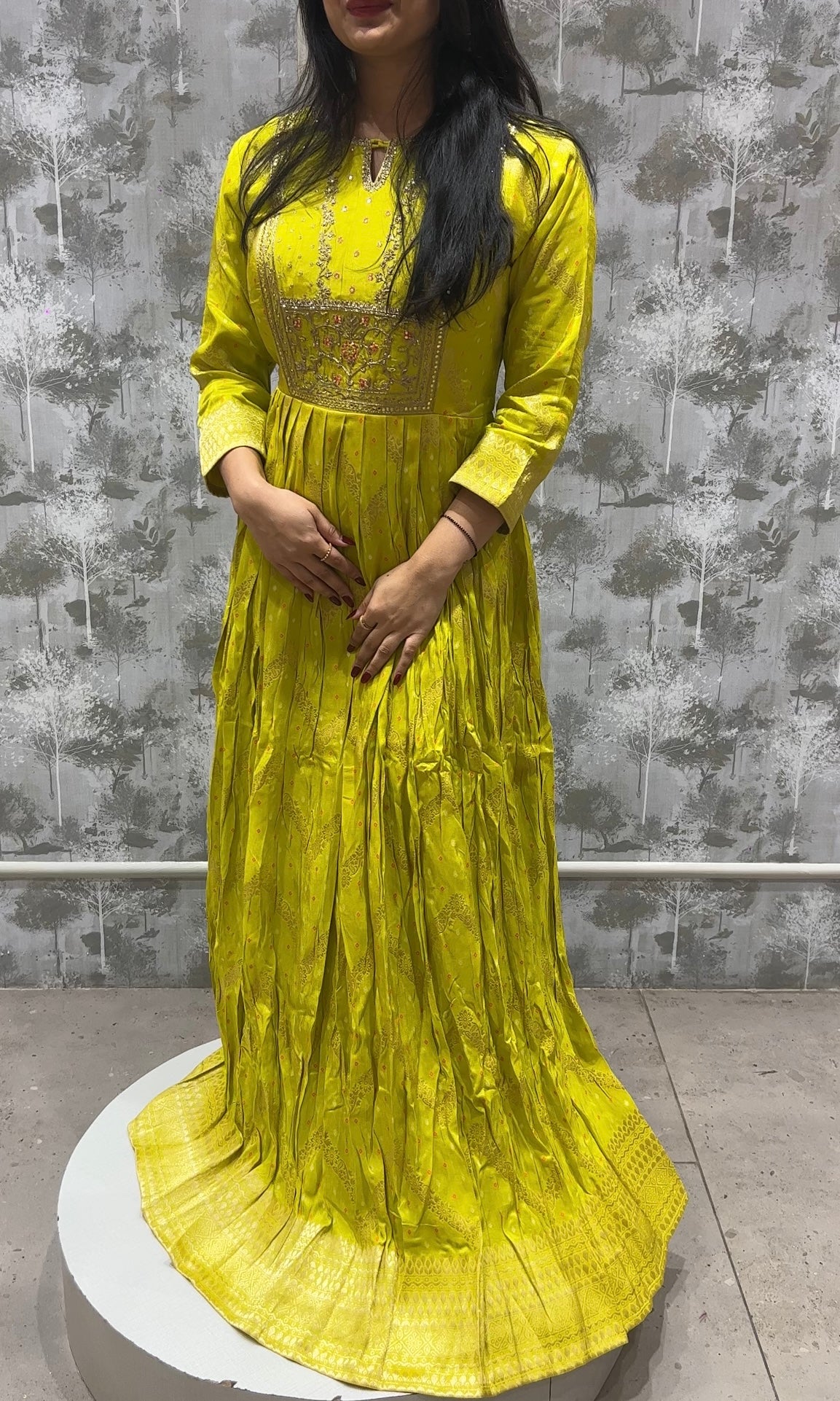 Golden Gold Embellished Ethnic Gown by Payal Keyal for rent online | FLYROBE
